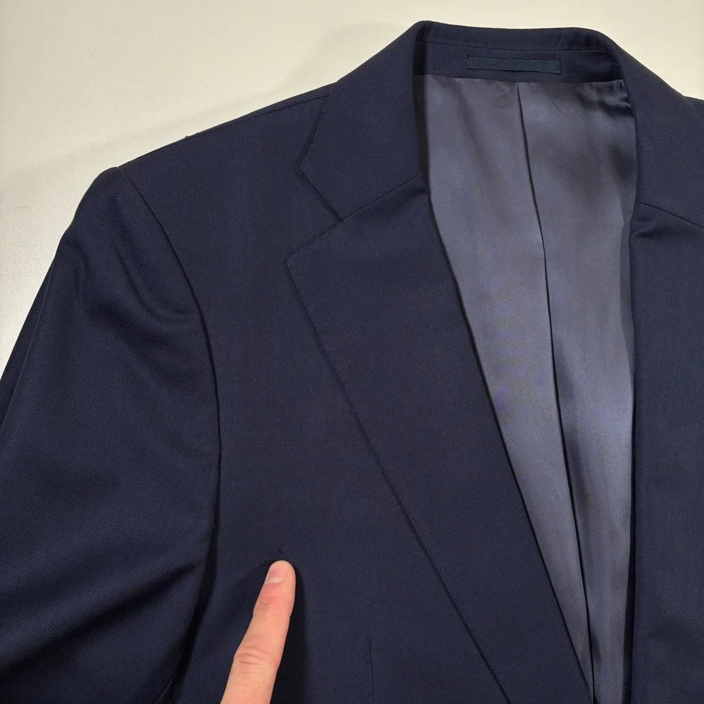 Suitsupply Vitale Barberis Canonico Lazio Blazer 42L Navy Blue Super 110s Modern